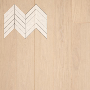 Паркет Елка Французская Lab Arte Chevron Дуб Рустик Лана лак 600/490х110х14/3/45° в интерьере
