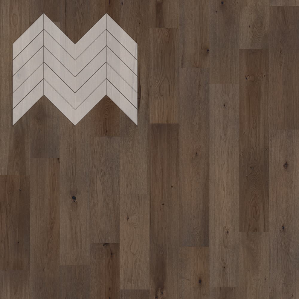 Паркет Елка Французская Lab Arte Chevron Дуб Рустик Кайт лак 600/475х125х14/3/45°