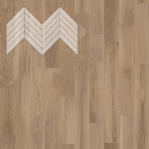 Паркет Елка Французская Lab Arte Chevron Дуб Рустик Лаунж лак 600/510х90х14/3/45° в интерьере