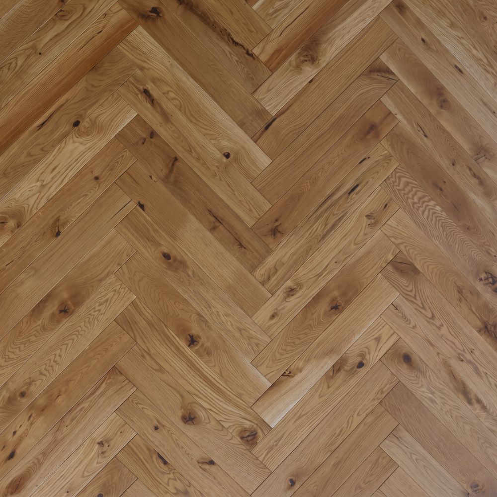 Паркет Елка Английская PolarWood Дуб COTTAGE UNTREATED HB (1,08 м2)