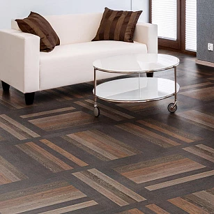 Покрытие ПВХ Tarkett модульное ArtVinyl LOUNGE CHARANGO планка 152х914 (2,09 м) в интерьере